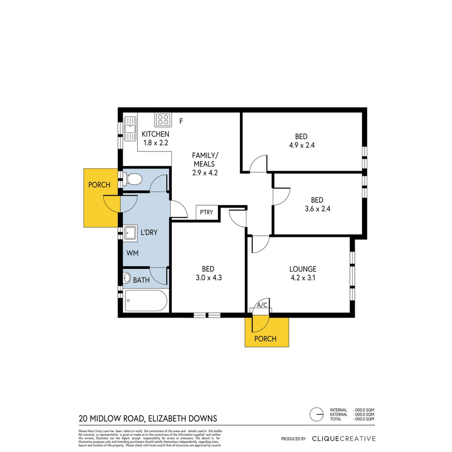 Floorplan of Homely house listing, 20 Midlow Road, Elizabeth Downs SA 5113