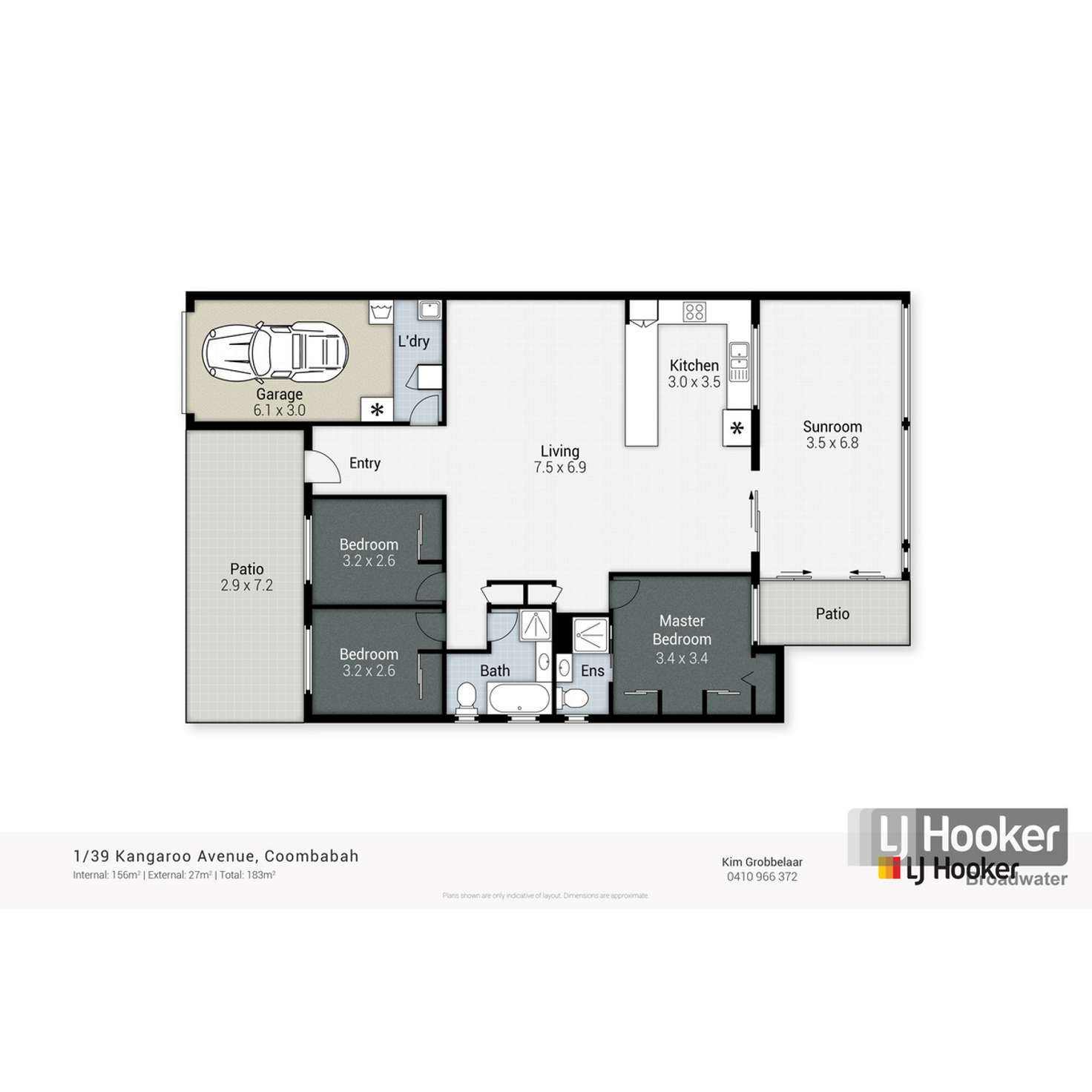 Floorplan of Homely semiDetached listing, 1/39 Kangaroo Avenue, Coombabah QLD 4216