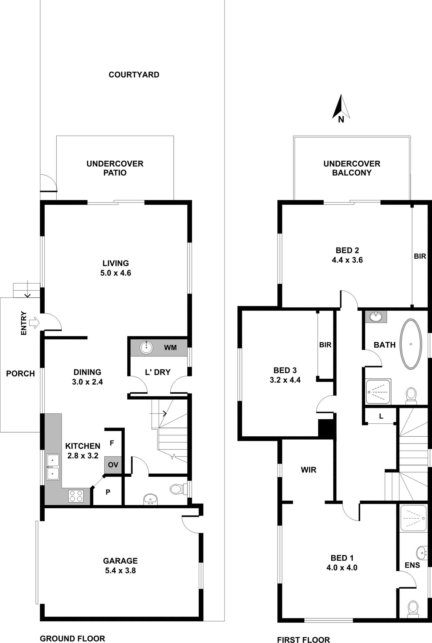 Floorplan of Homely townhouse listing, 1/136 Greenacre Road, Greenacre NSW 2190