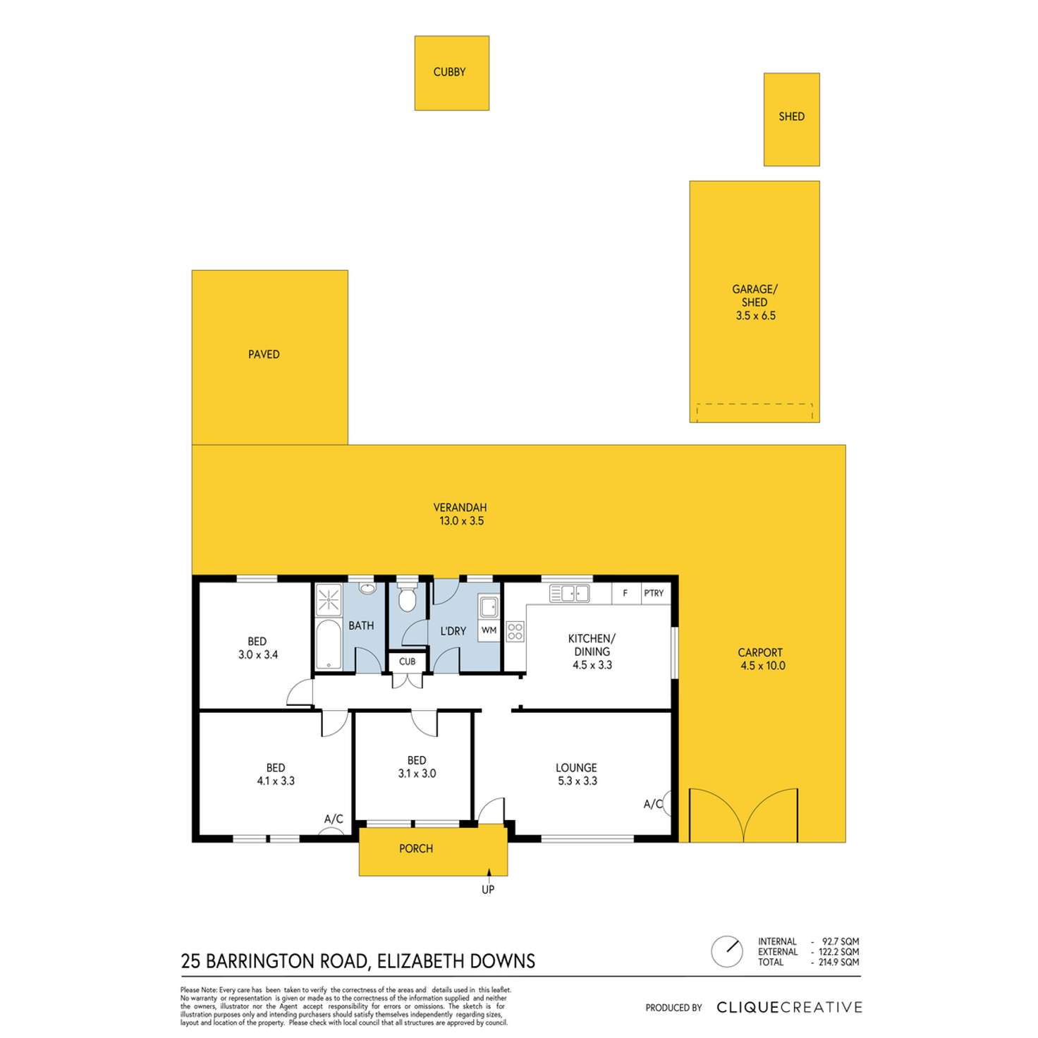 Floorplan of Homely house listing, 25 Barrington Road, Elizabeth Downs SA 5113