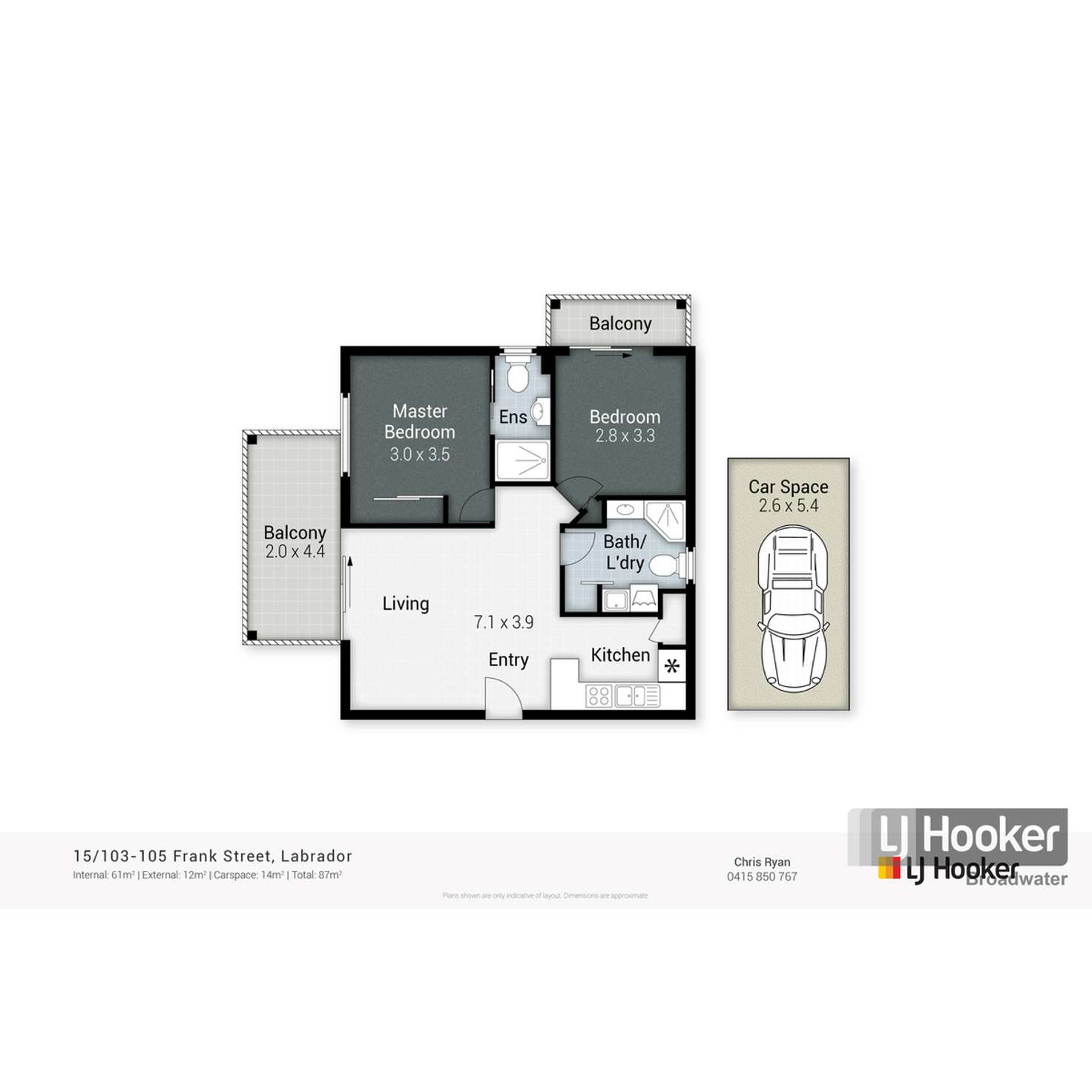 Floorplan of Homely unit listing, 15/103 Frank Street, Labrador QLD 4215