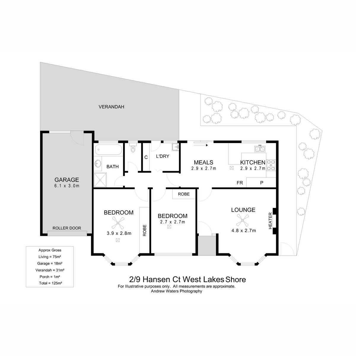 Floorplan of Homely house listing, 2/9 Hansen Court, West Lakes Shore SA 5020