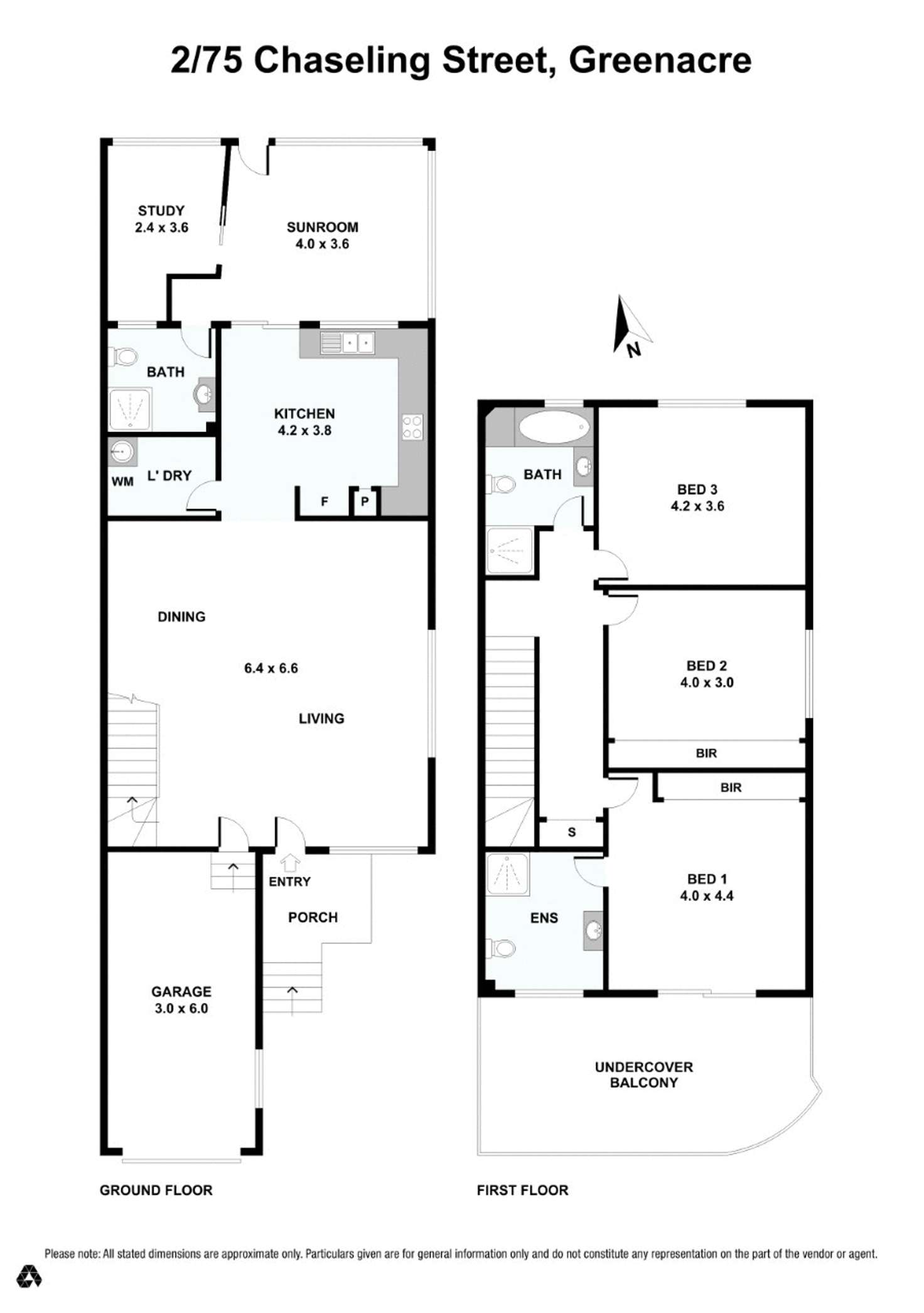 Floorplan of Homely semiDetached listing, 2/75 Chaseling Street, Greenacre NSW 2190