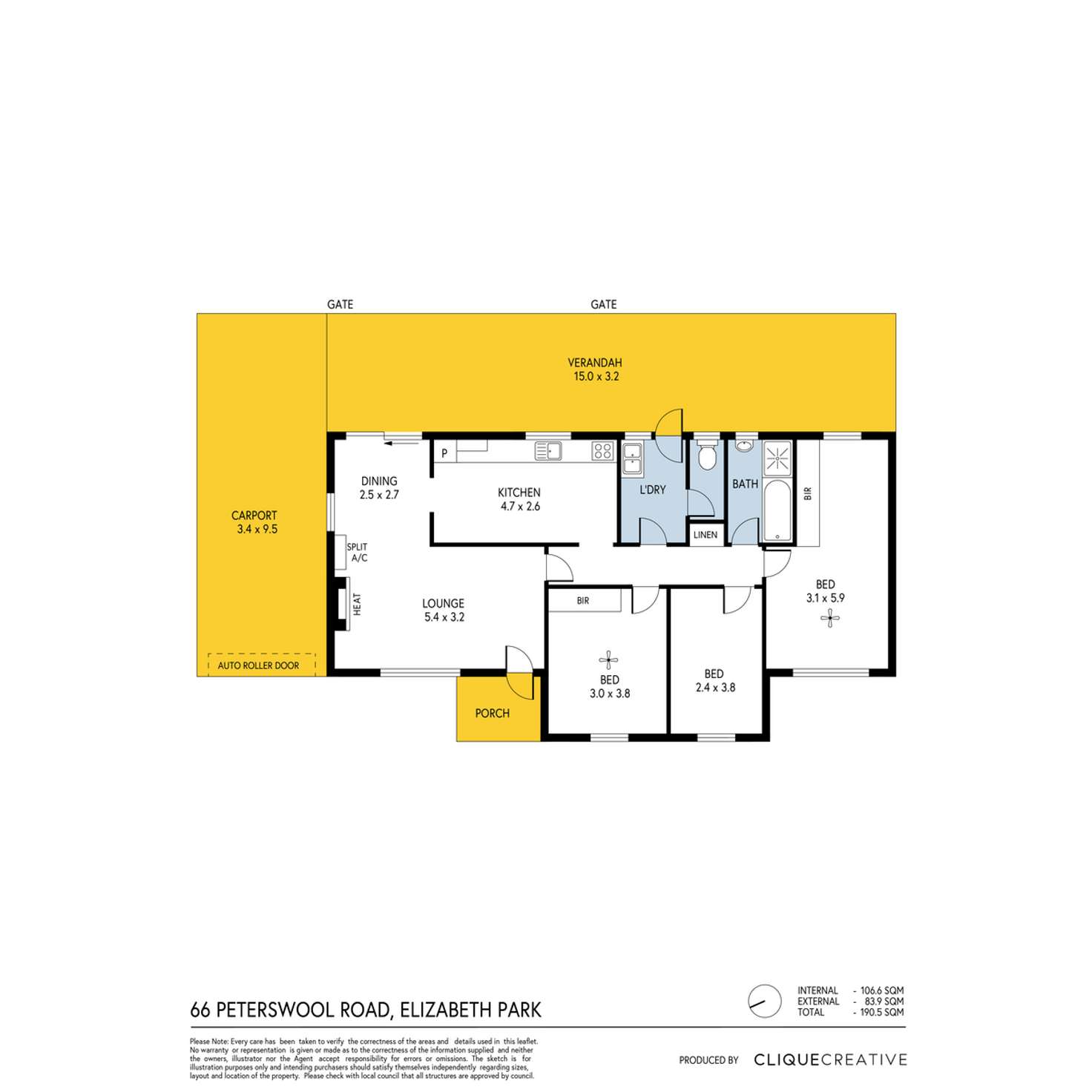Floorplan of Homely house listing, 66 Peterswool Road, Elizabeth Park SA 5113