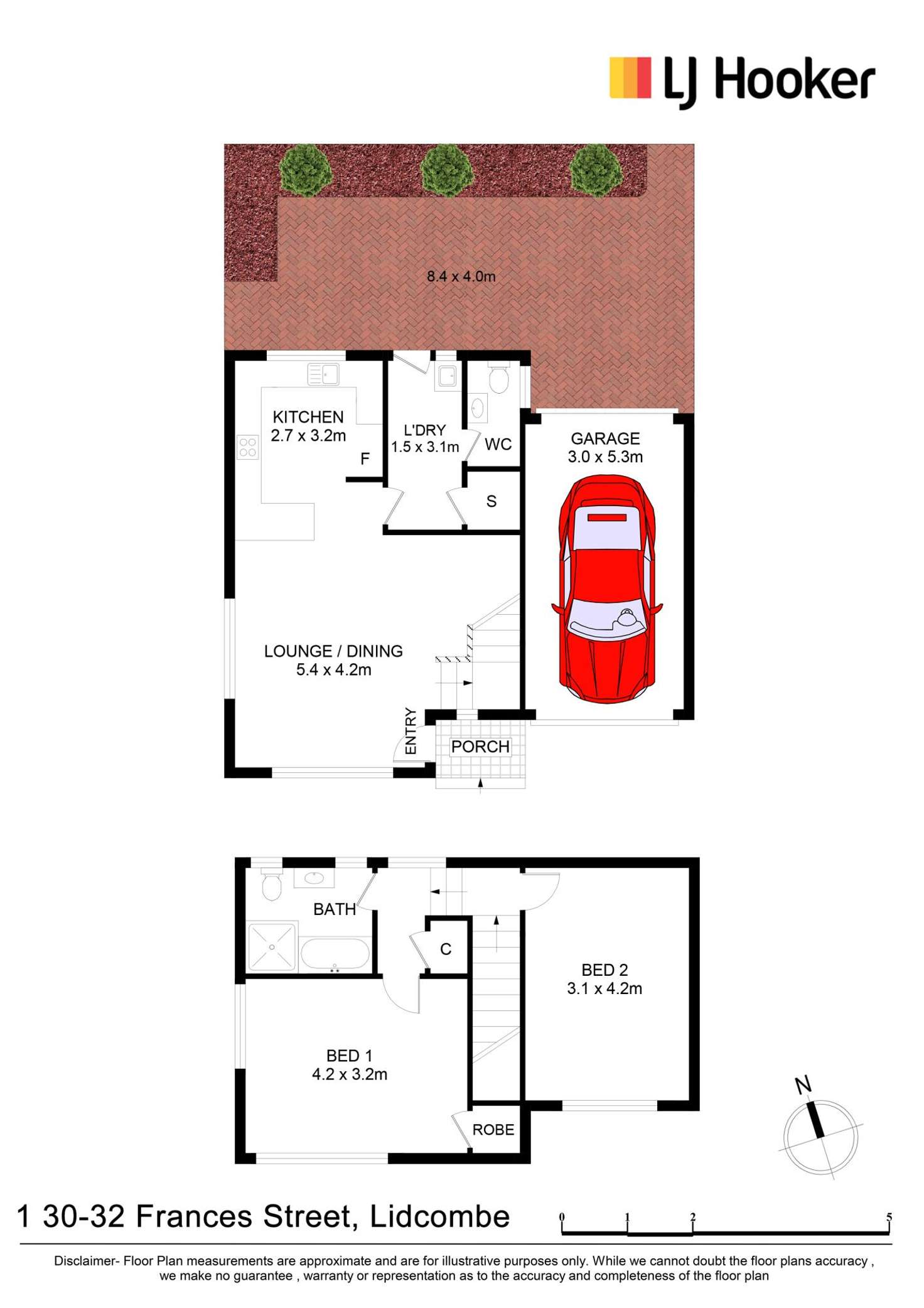 Floorplan of Homely townhouse listing, 1/30-32 Frances St, Lidcombe NSW 2141