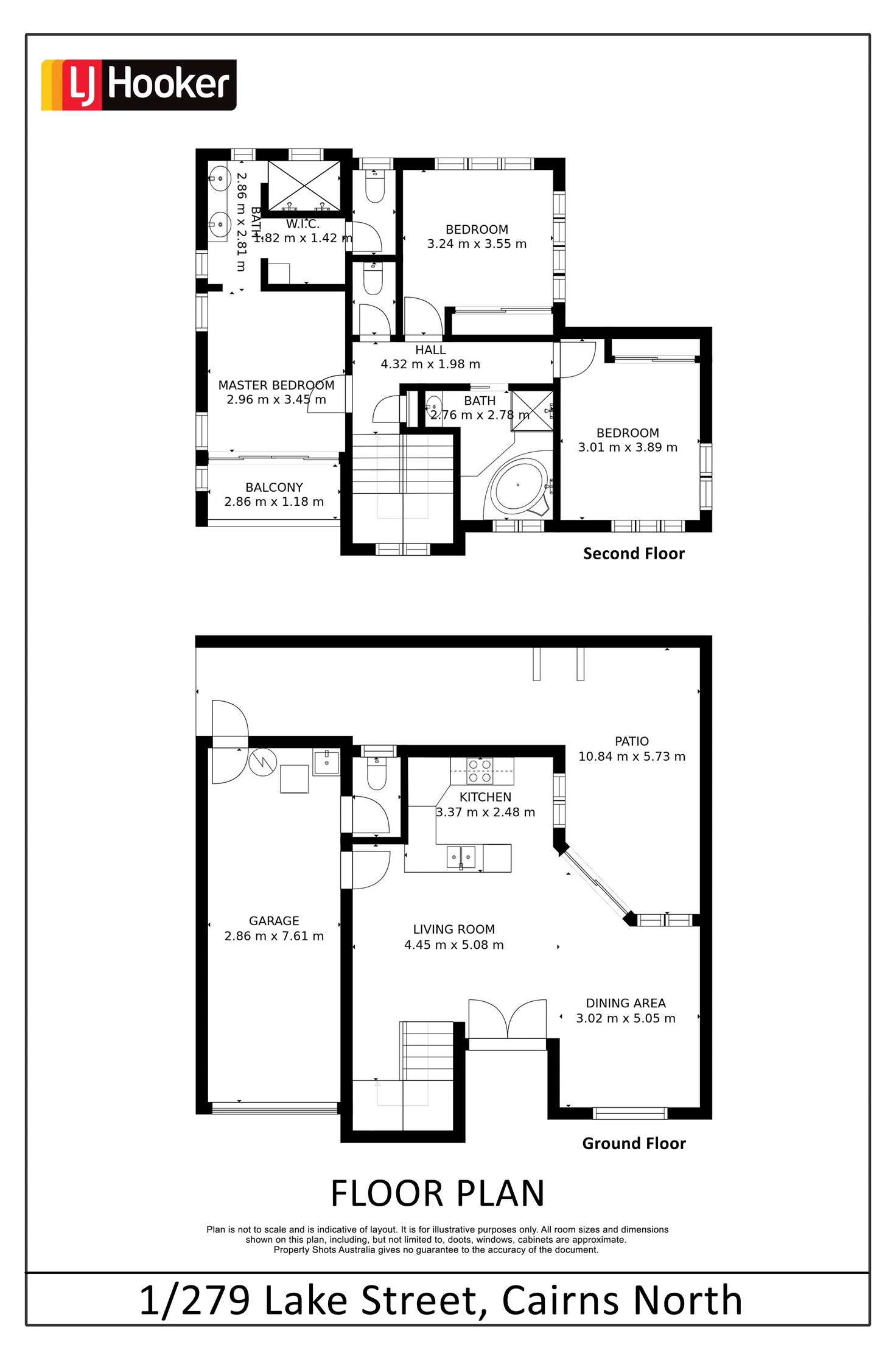 Floorplan of Homely townhouse listing, 1/279 Lake Street, Cairns North QLD 4870