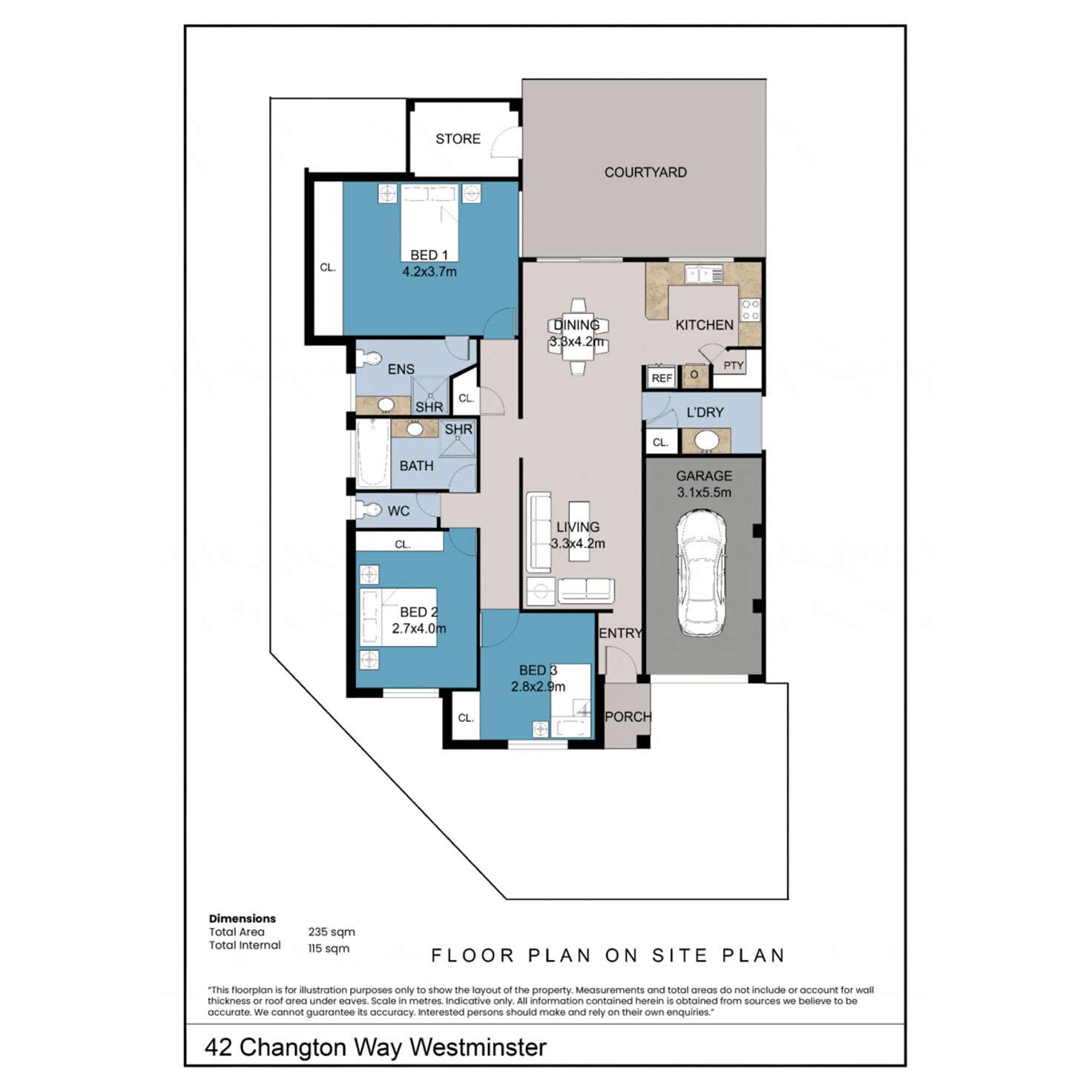 Floorplan of Homely house listing, 42 Changton Way, Westminster WA 6061