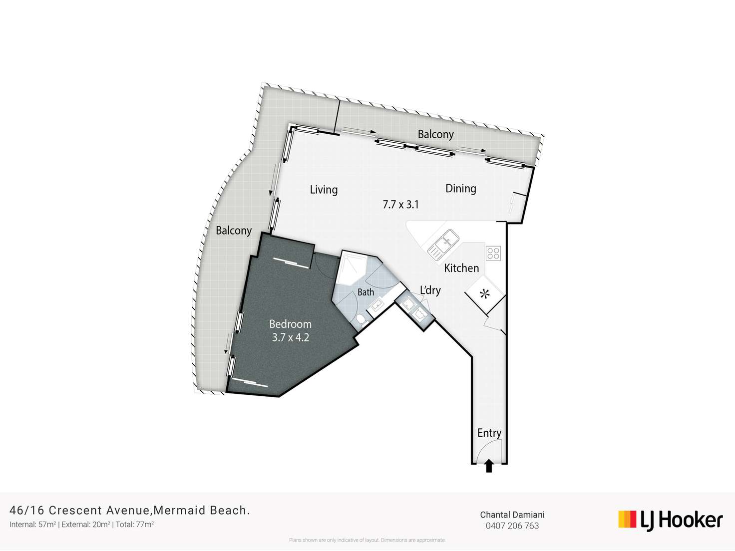 Floorplan of Homely apartment listing, 46/16 Crescent Avenue, Mermaid Beach QLD 4218