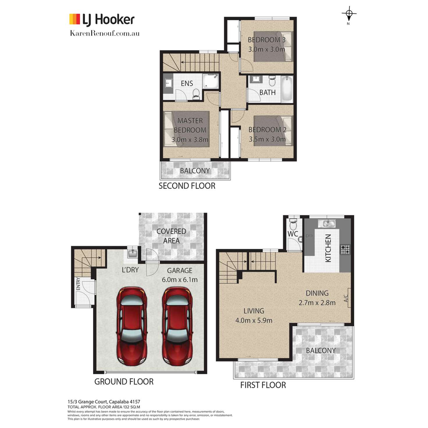 Floorplan of Homely townhouse listing, 15/3 Grange Court, Capalaba QLD 4157