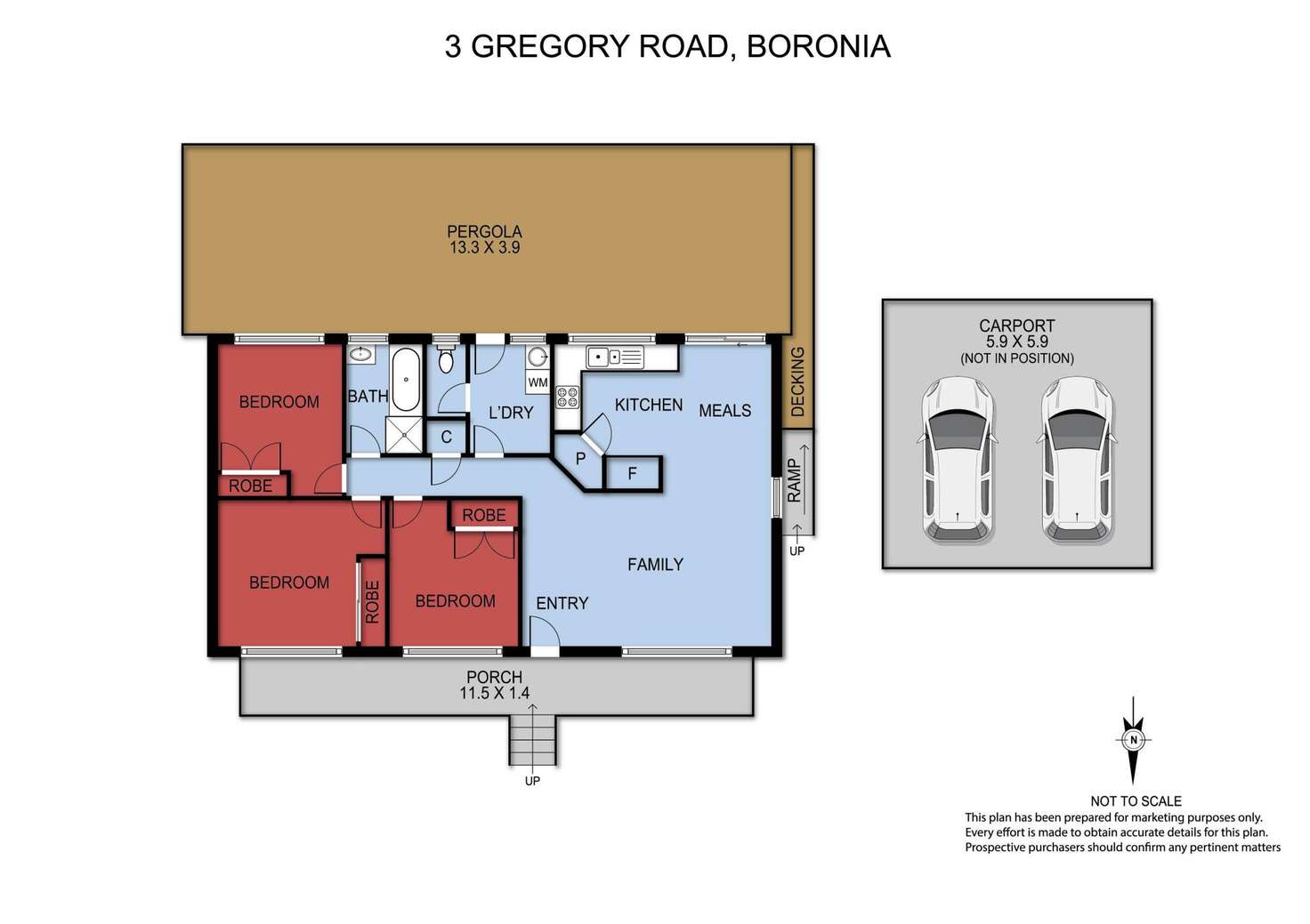 Floorplan of Homely house listing, 3 Gregory Road, Boronia VIC 3155
