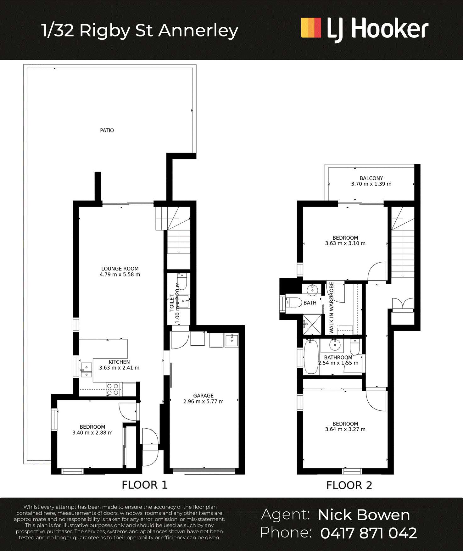 Floorplan of Homely townhouse listing, 1/32 Rigby Street, Annerley QLD 4103