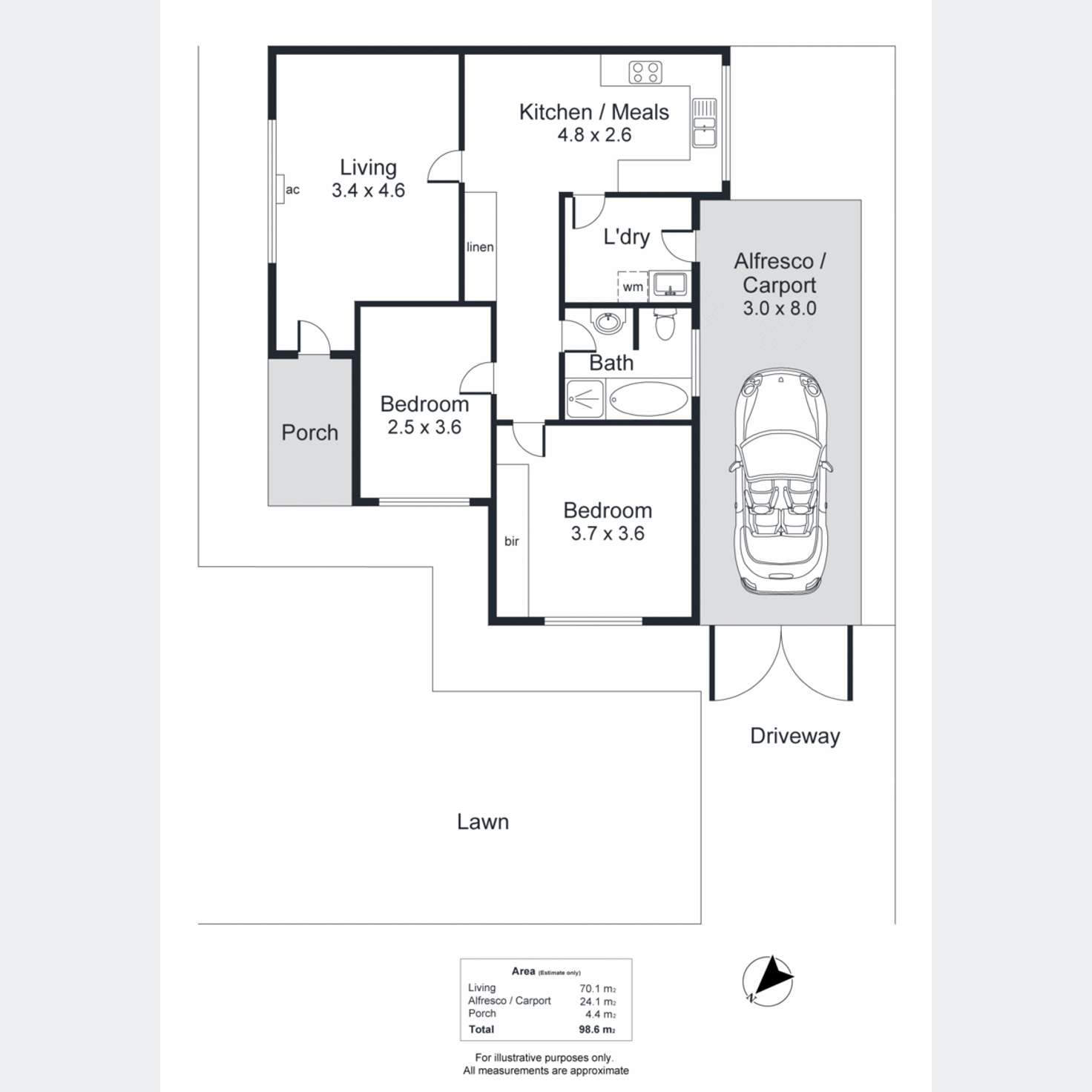 Floorplan of Homely unit listing, 1/2 Fischer Street, Welland SA 5007