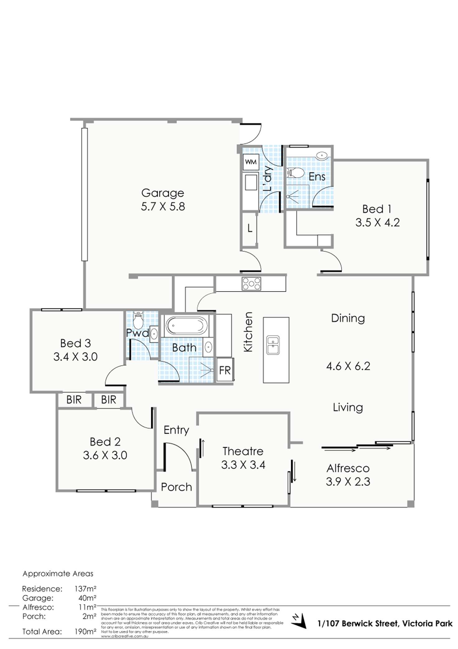 Floorplan of Homely house listing, 1/107 Berwick Street, Victoria Park WA 6100