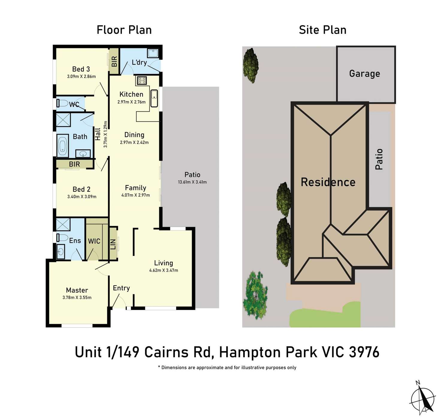 Floorplan of Homely unit listing, 1/149 Cairns Road, Hampton Park VIC 3976