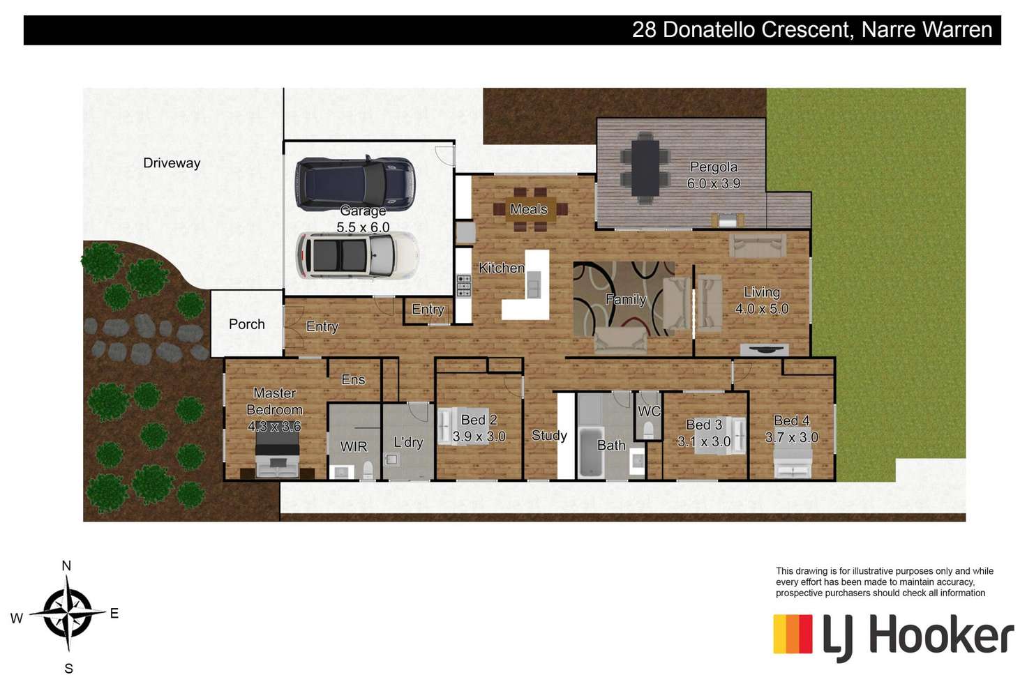 Floorplan of Homely house listing, 28 Donatello Crescent, Narre Warren VIC 3805