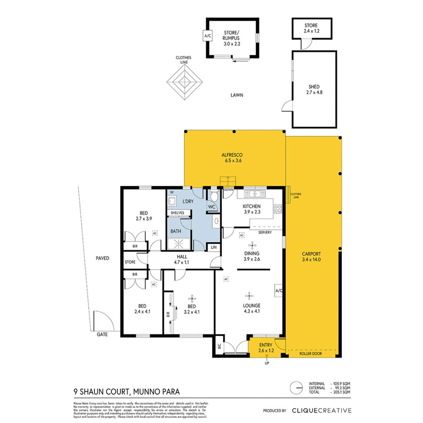 Floorplan of Homely house listing, 9 Shaun Court, Munno Para SA 5115