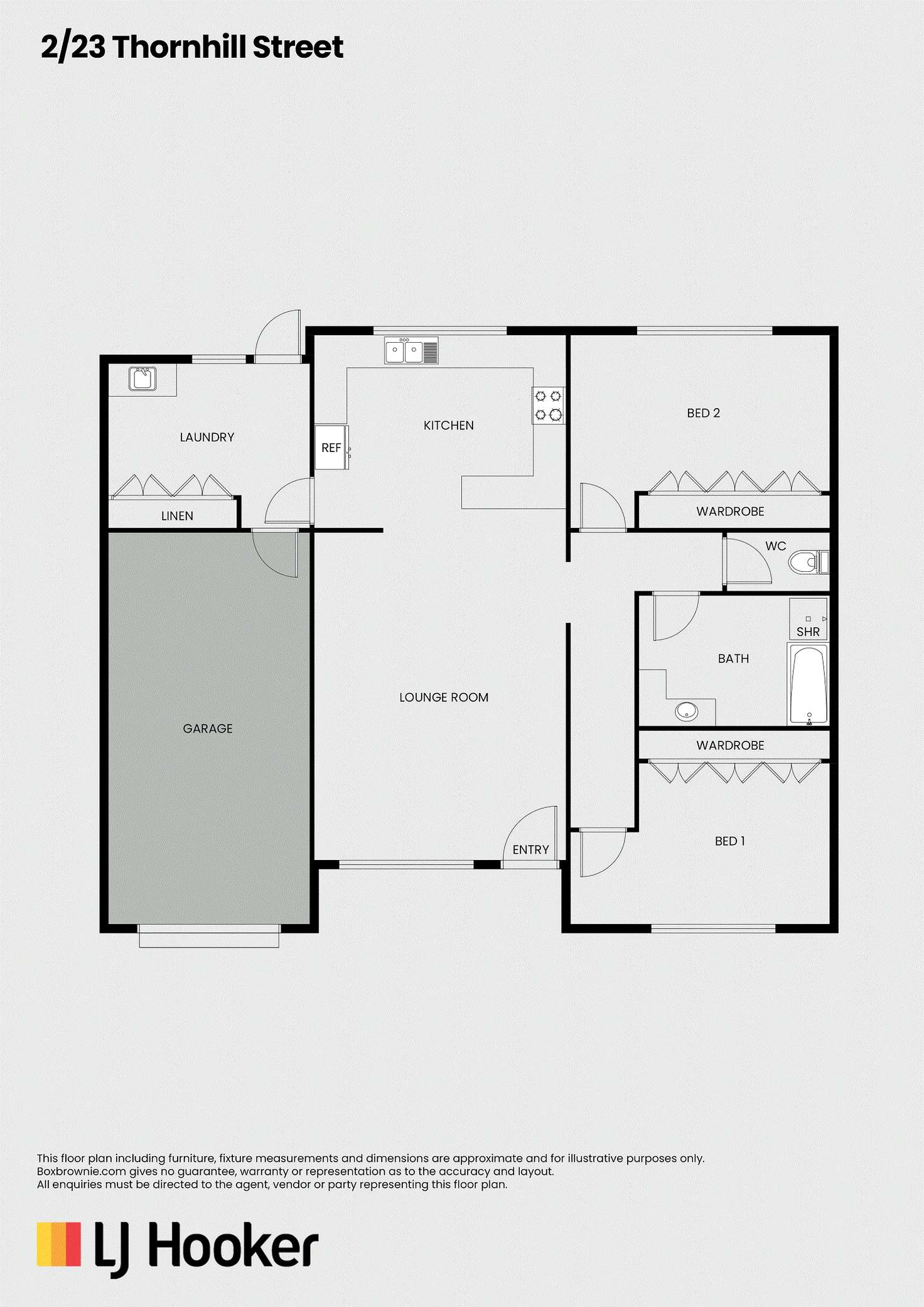 Floorplan of Homely unit listing, 2/23 Thornhill Street, Young NSW 2594