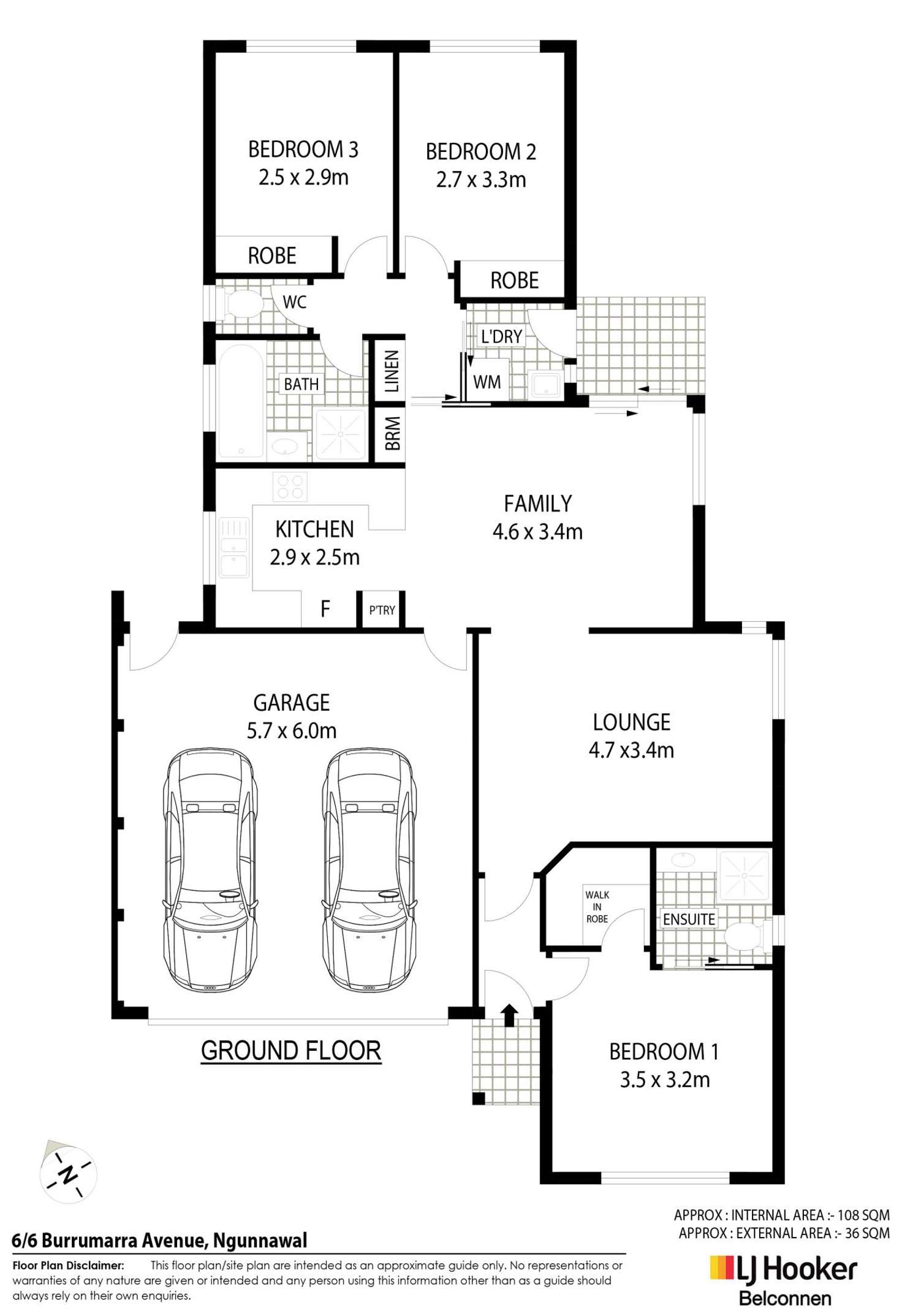 Floorplan of Homely townhouse listing, 6/6 Burrumarra Avenue, Ngunnawal ACT 2913