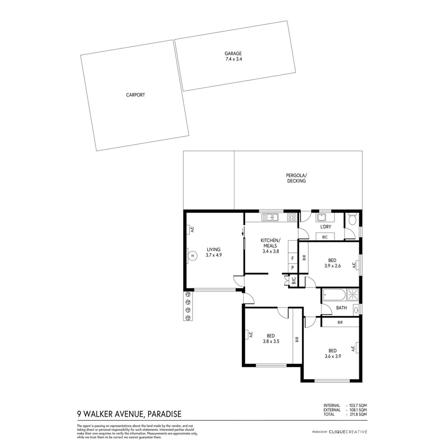 Floorplan of Homely house listing, 11 Walker Avenue, Paradise SA 5075