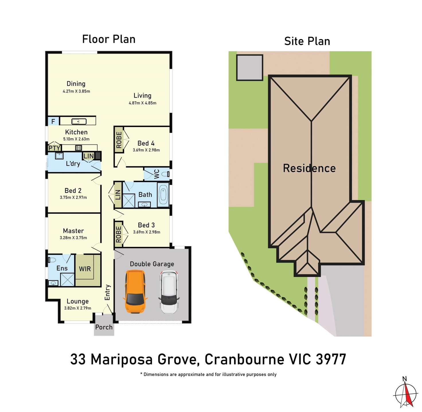 Floorplan of Homely house listing, 33 Mariposa Grove, Cranbourne VIC 3977