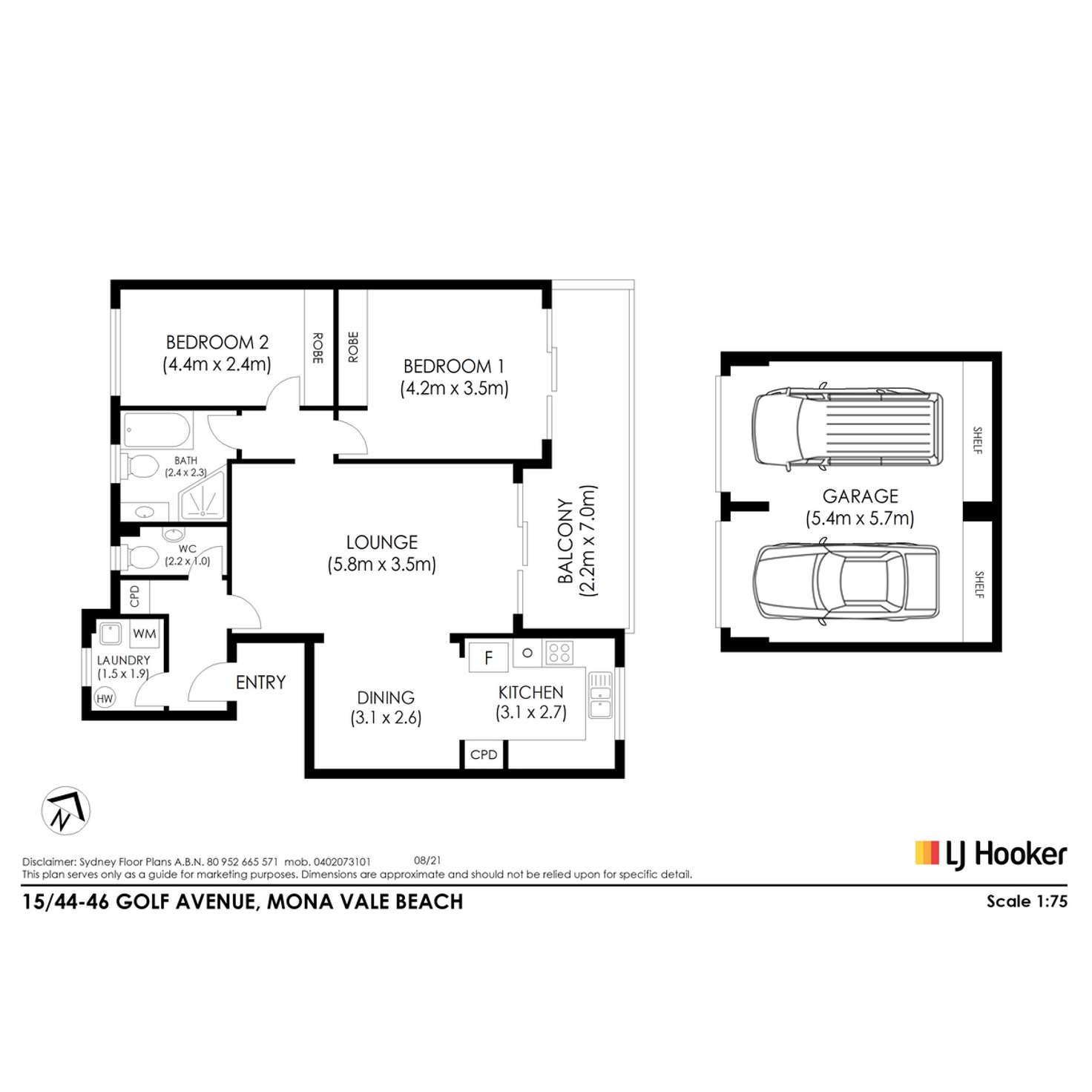 Floorplan of Homely unit listing, 15/44-46 Golf Avenue, Mona Vale NSW 2103