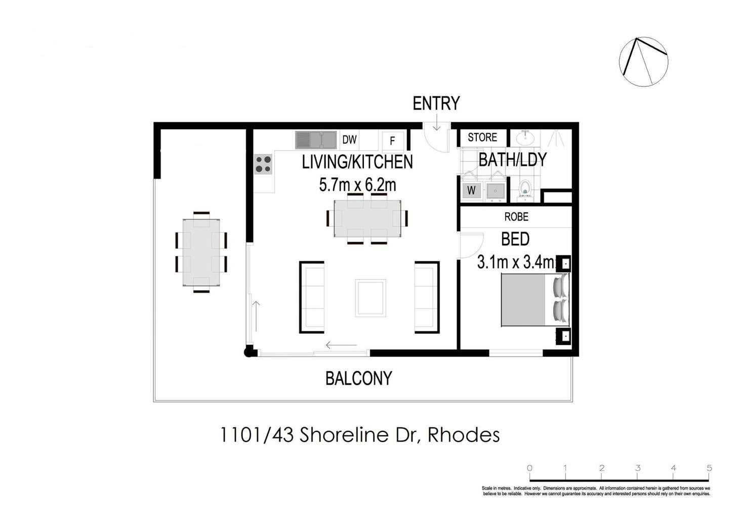 Floorplan of Homely apartment listing, 1101/43 Shoreline Drive, Rhodes NSW 2138