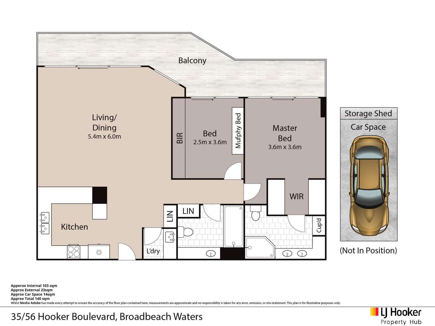 Floorplan of Homely apartment listing, 35/56 Hooker Boulevard, Mermaid Waters QLD 4218