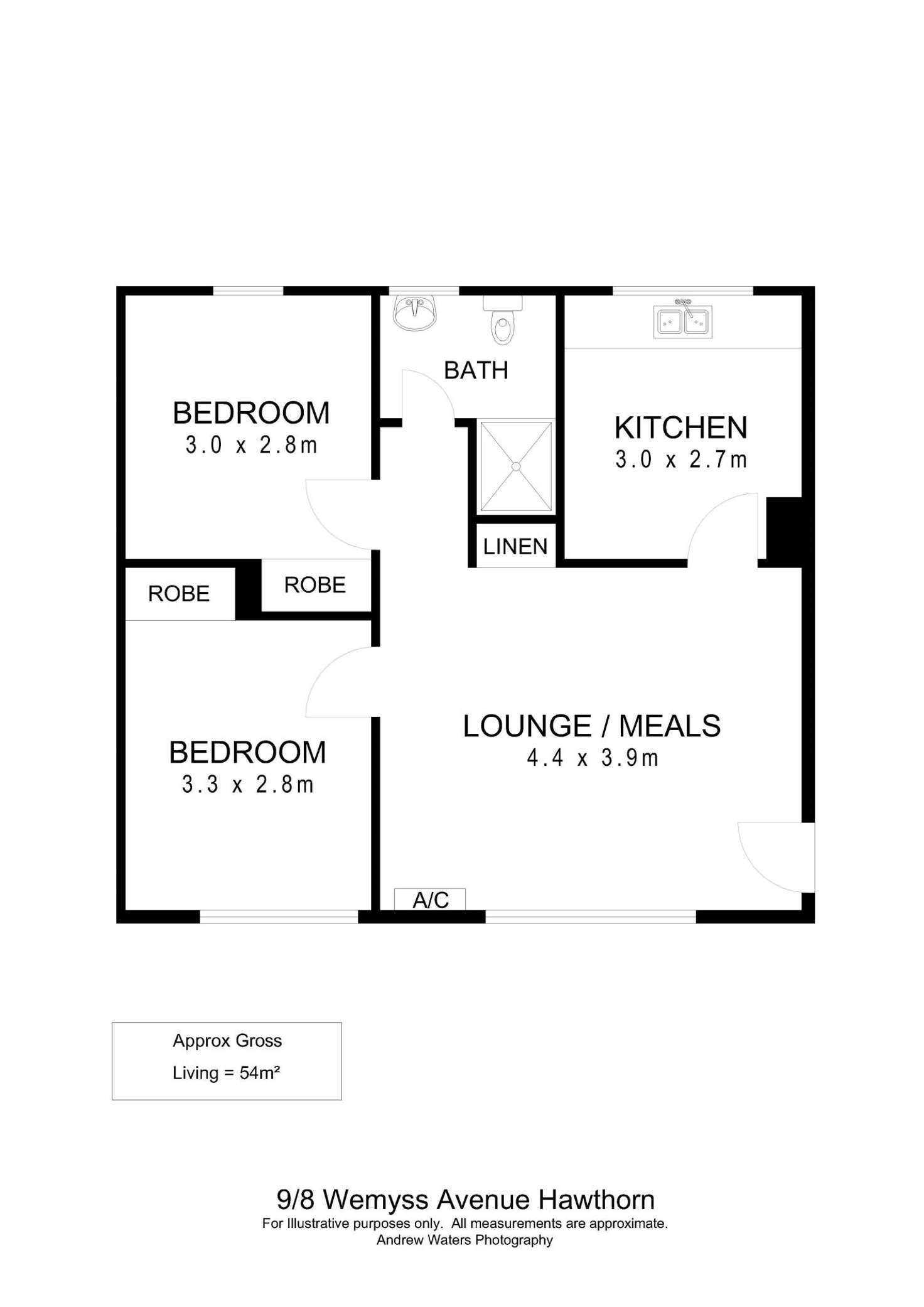 Floorplan of Homely unit listing, 9/8 Wemyss Avenue, Hawthorn SA 5062