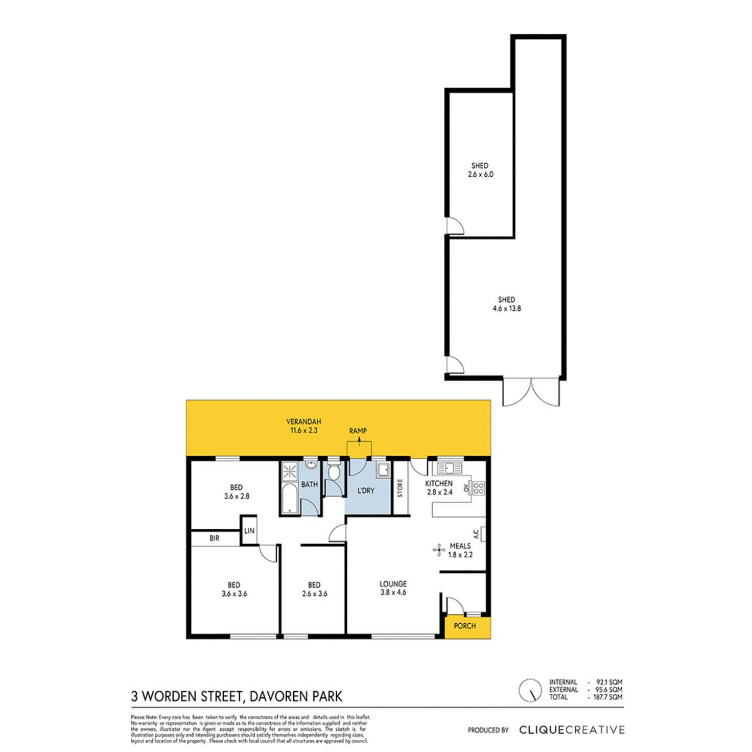 Floorplan of Homely house listing, 3 Worden Street, Davoren Park SA 5113