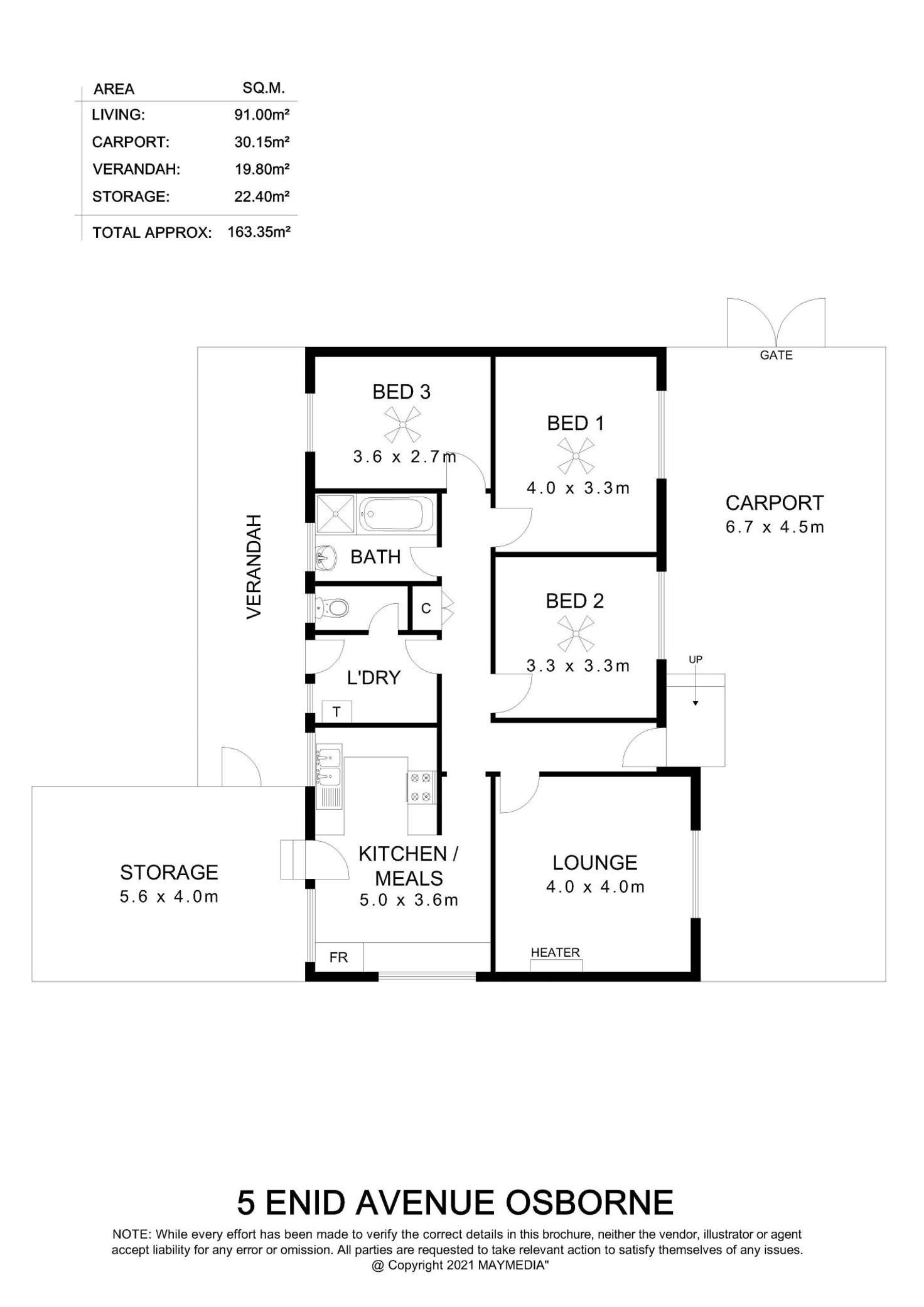 Floorplan of Homely house listing, 5 Enid Avenue, Osborne SA 5017