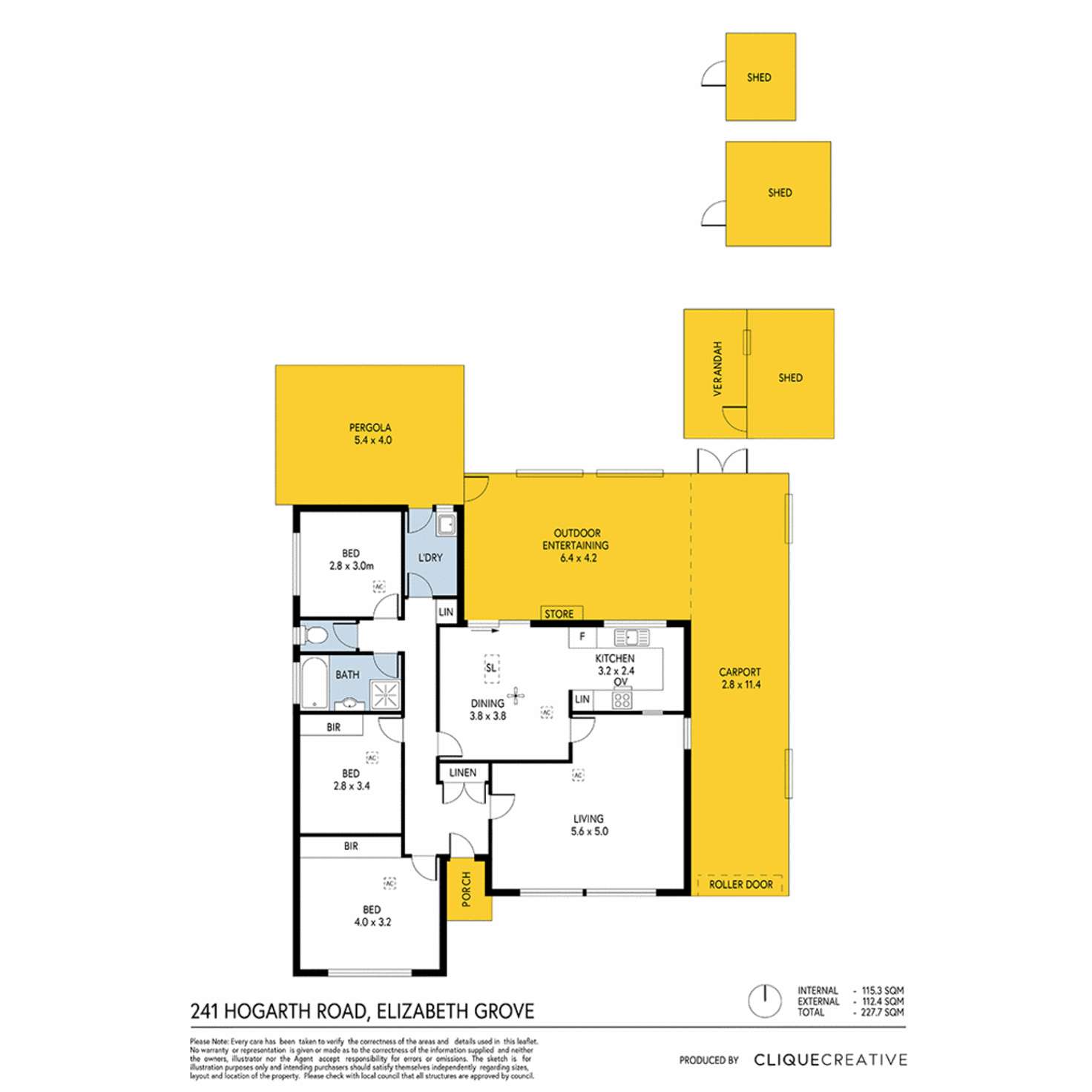 Floorplan of Homely house listing, 241 Hogarth Road, Elizabeth Grove SA 5112
