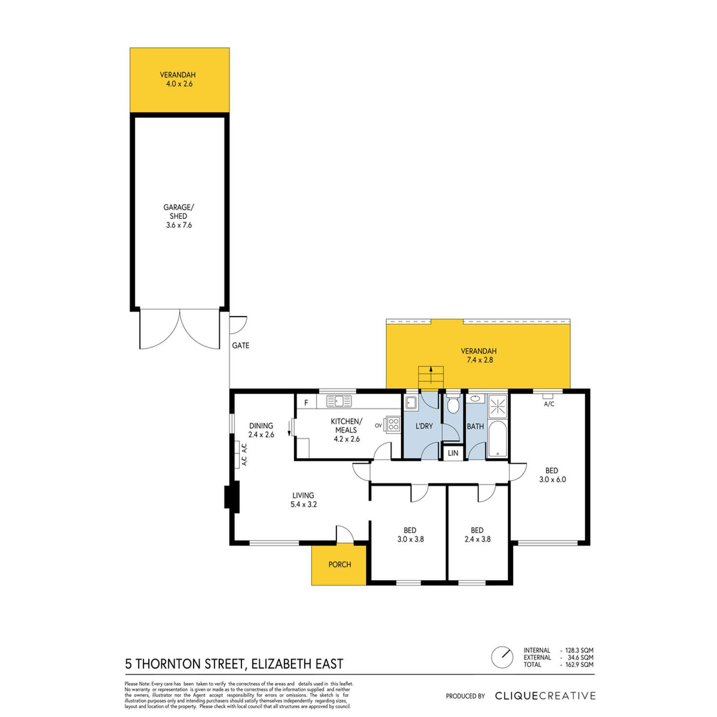 Floorplan of Homely house listing, 5 Thornton Street, Elizabeth East SA 5112