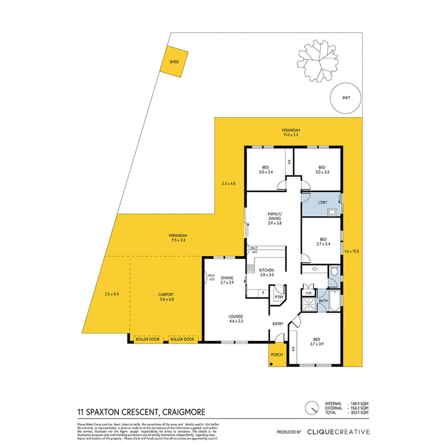 Floorplan of Homely house listing, 11 Spaxton Crescent, Craigmore SA 5114