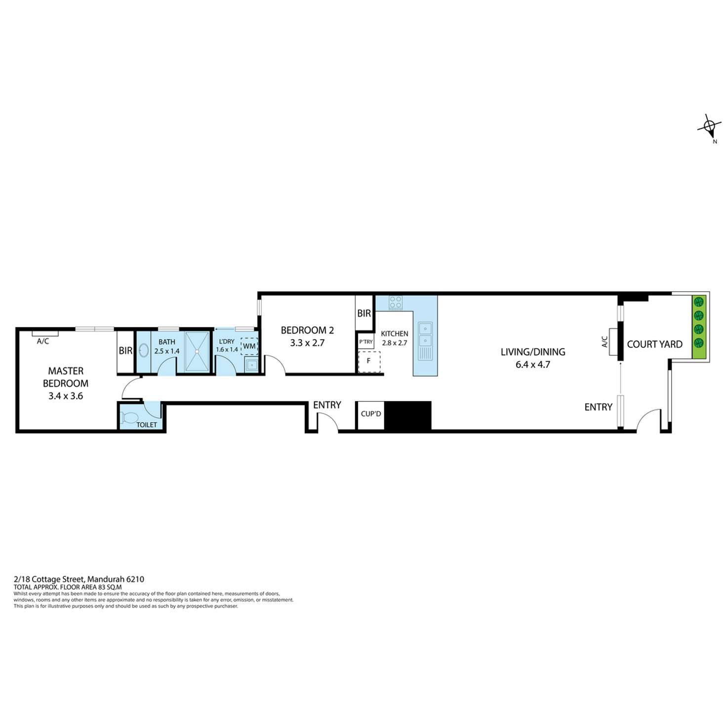 Floorplan of Homely unit listing, 2/18 Cottage Street, Mandurah WA 6210