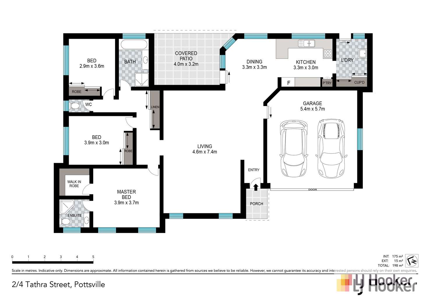 Floorplan of Homely semiDetached listing, 2/4 Tathra Street, Pottsville NSW 2489