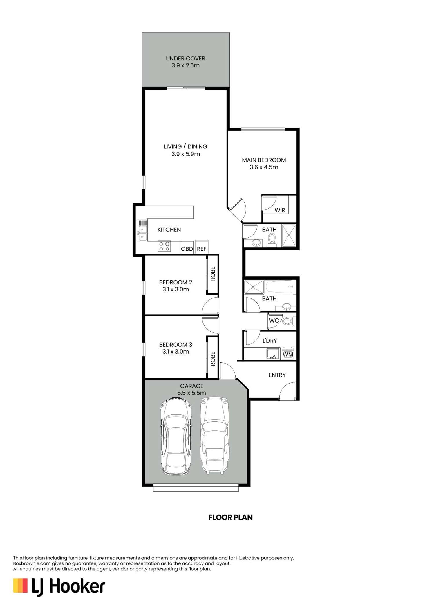 Floorplan of Homely semiDetached listing, 1/4 Benson Street, Ormeau QLD 4208