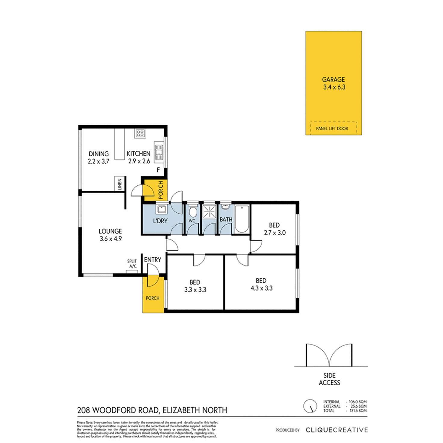 Floorplan of Homely house listing, 208 Woodford Road, Elizabeth North SA 5113