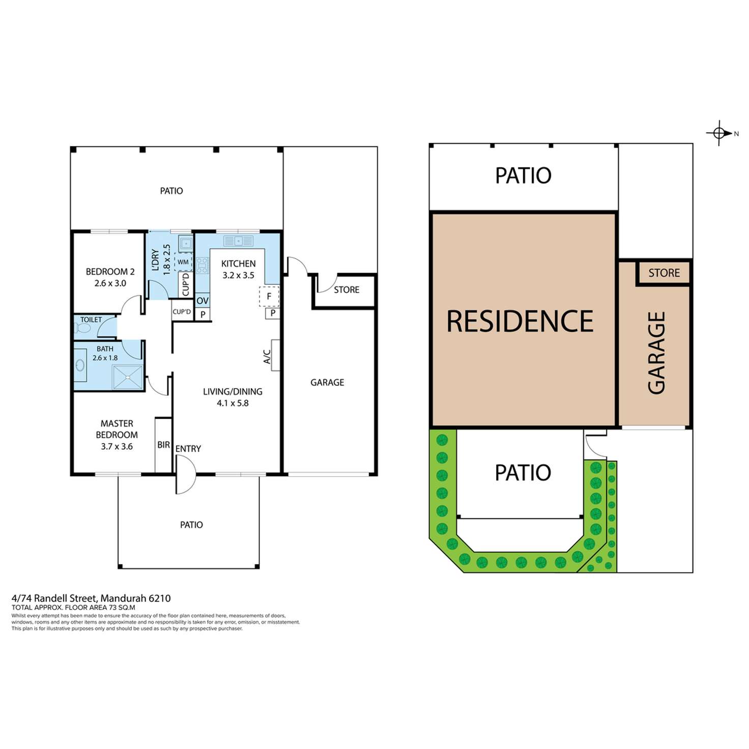 Floorplan of Homely unit listing, 4/74 Randell Street, Mandurah WA 6210