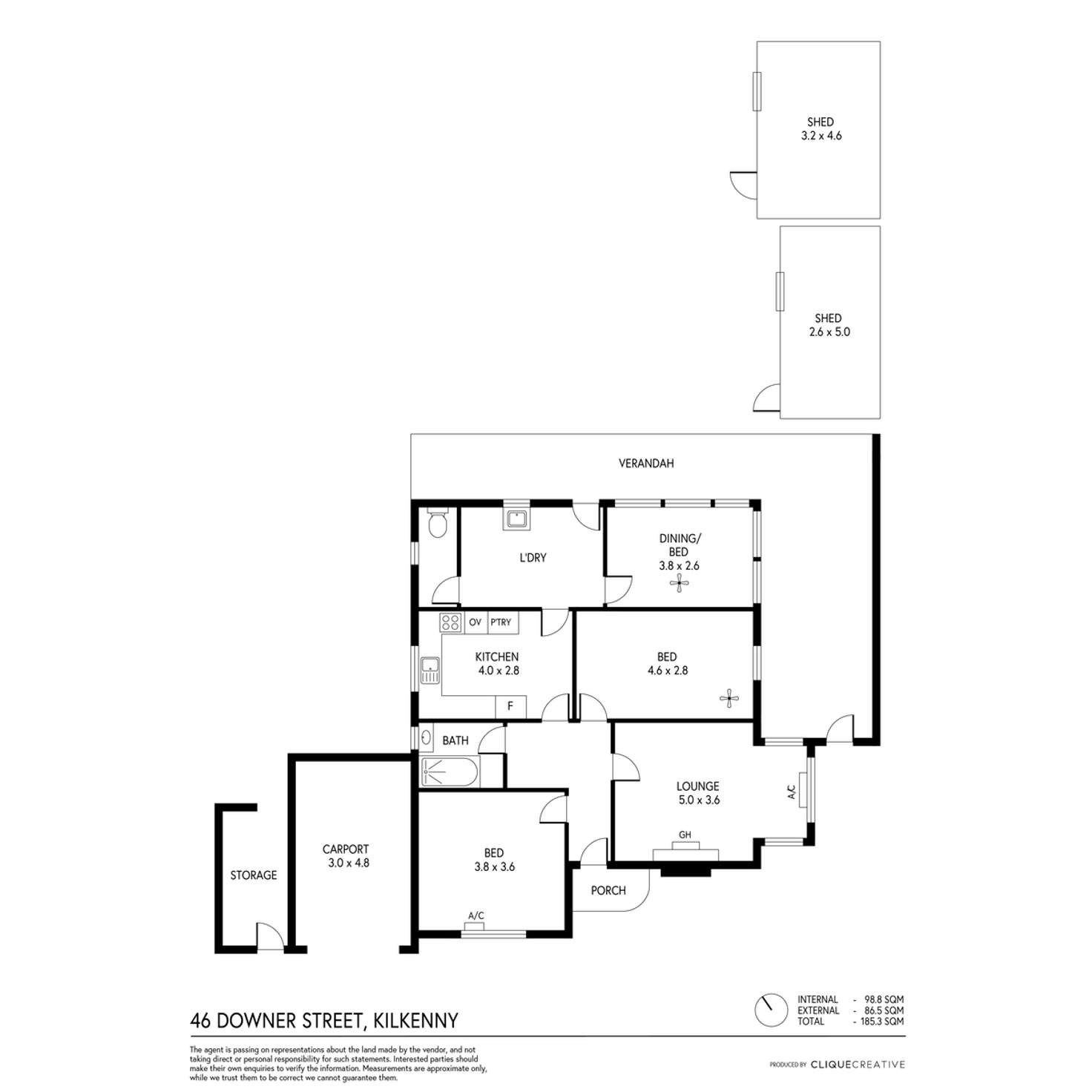 Floorplan of Homely house listing, 46 Downer Street, Kilkenny SA 5009