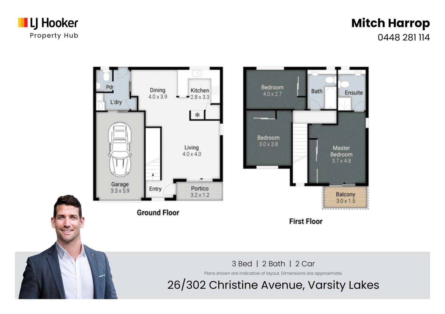 Floorplan of Homely townhouse listing, 26/302 Christine Avenue, Varsity Lakes QLD 4227