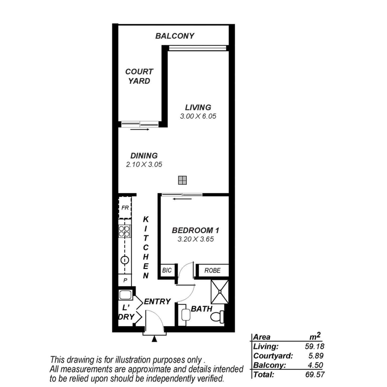Floorplan of Homely apartment listing, 203a/152-160 Grote Street, Adelaide SA 5000