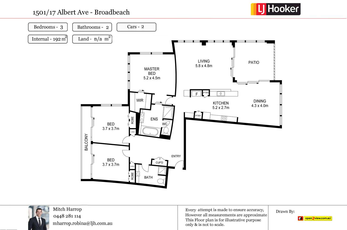 Floorplan of Homely apartment listing, 1501/17 Albert Avenue, Broadbeach QLD 4218