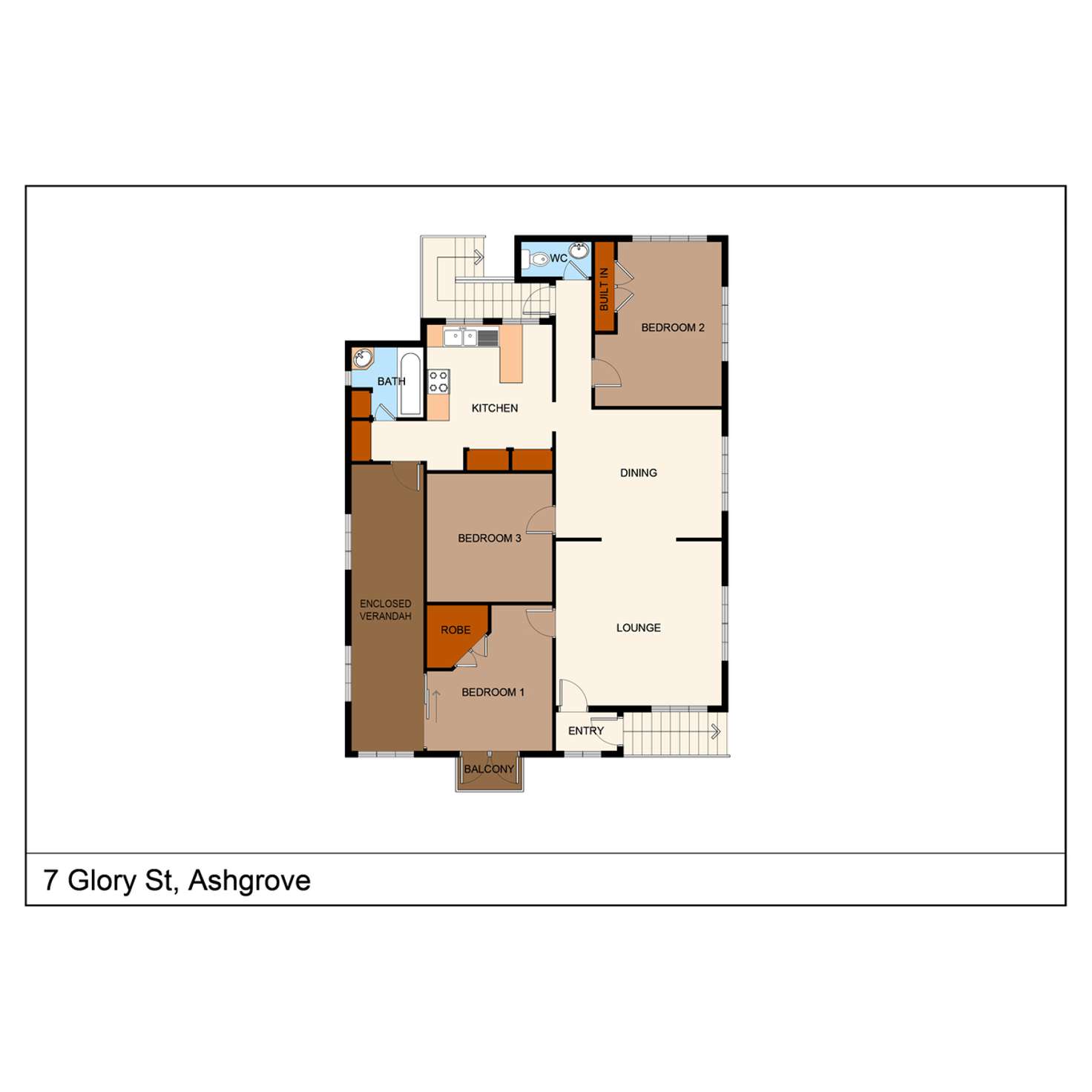 Floorplan of Homely house listing, 7 Glory Street, Ashgrove QLD 4060