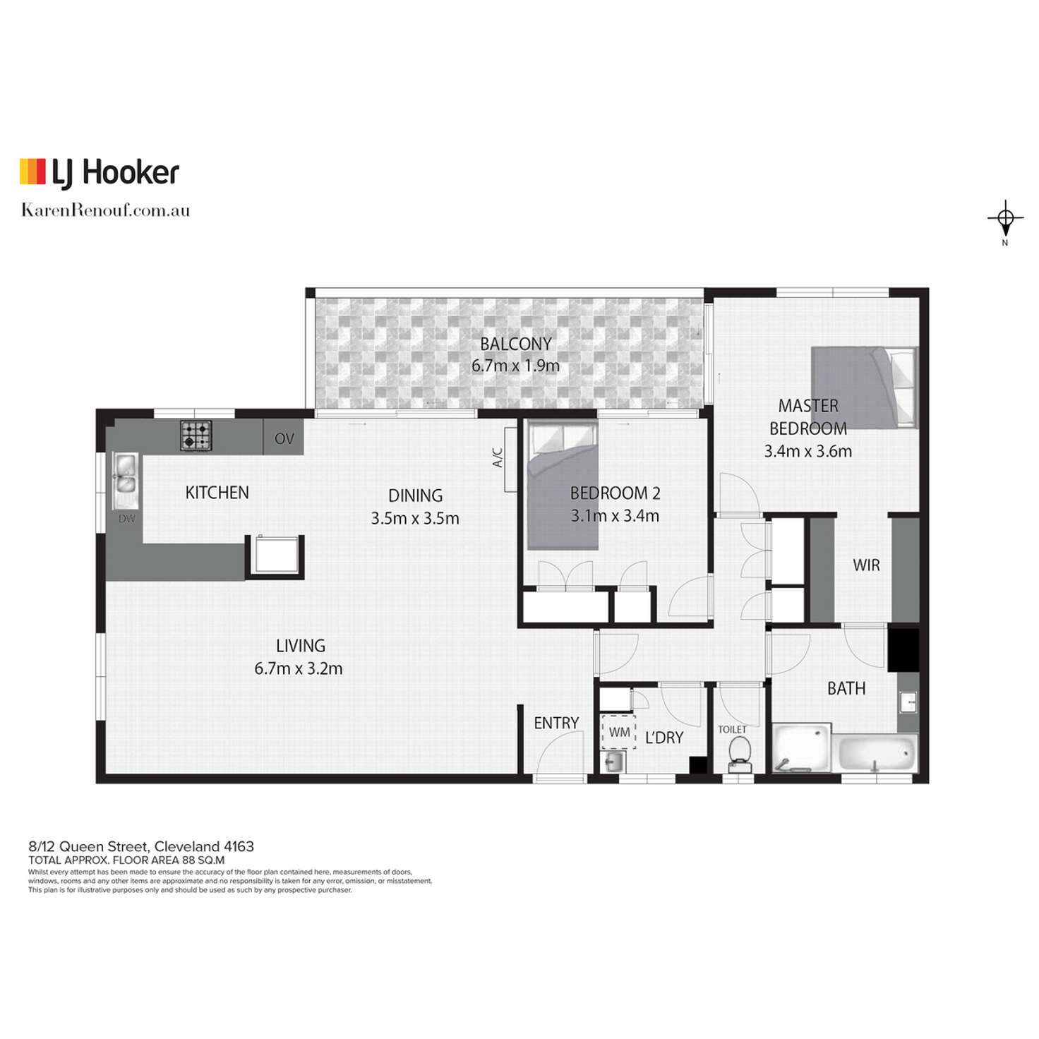 Floorplan of Homely unit listing, 8/12 Queen Street, Cleveland QLD 4163