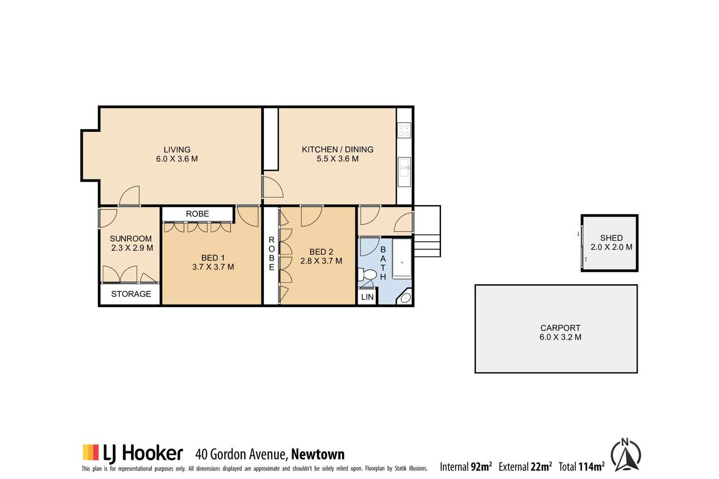 Floorplan of Homely house listing, 40 Gordon Avenue, Newtown QLD 4350