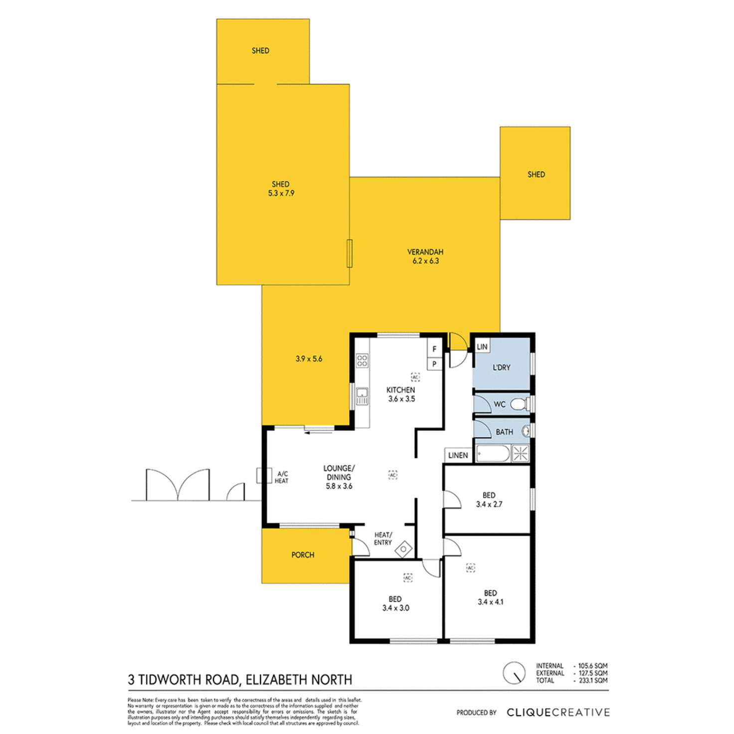 Floorplan of Homely house listing, 3 Tidworth Road, Elizabeth North SA 5113