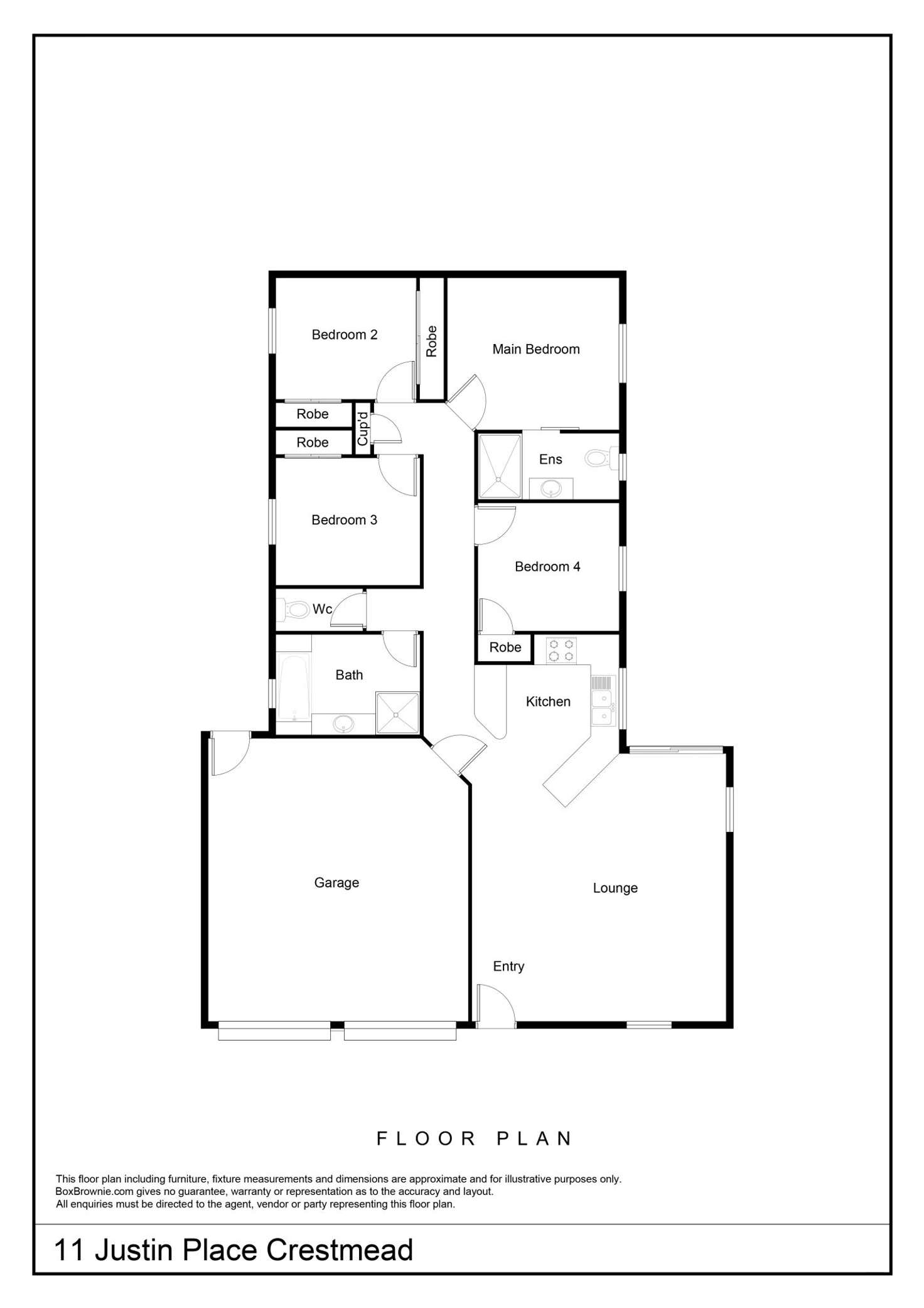 Floorplan of Homely house listing, 11 Justin Place, Crestmead QLD 4132