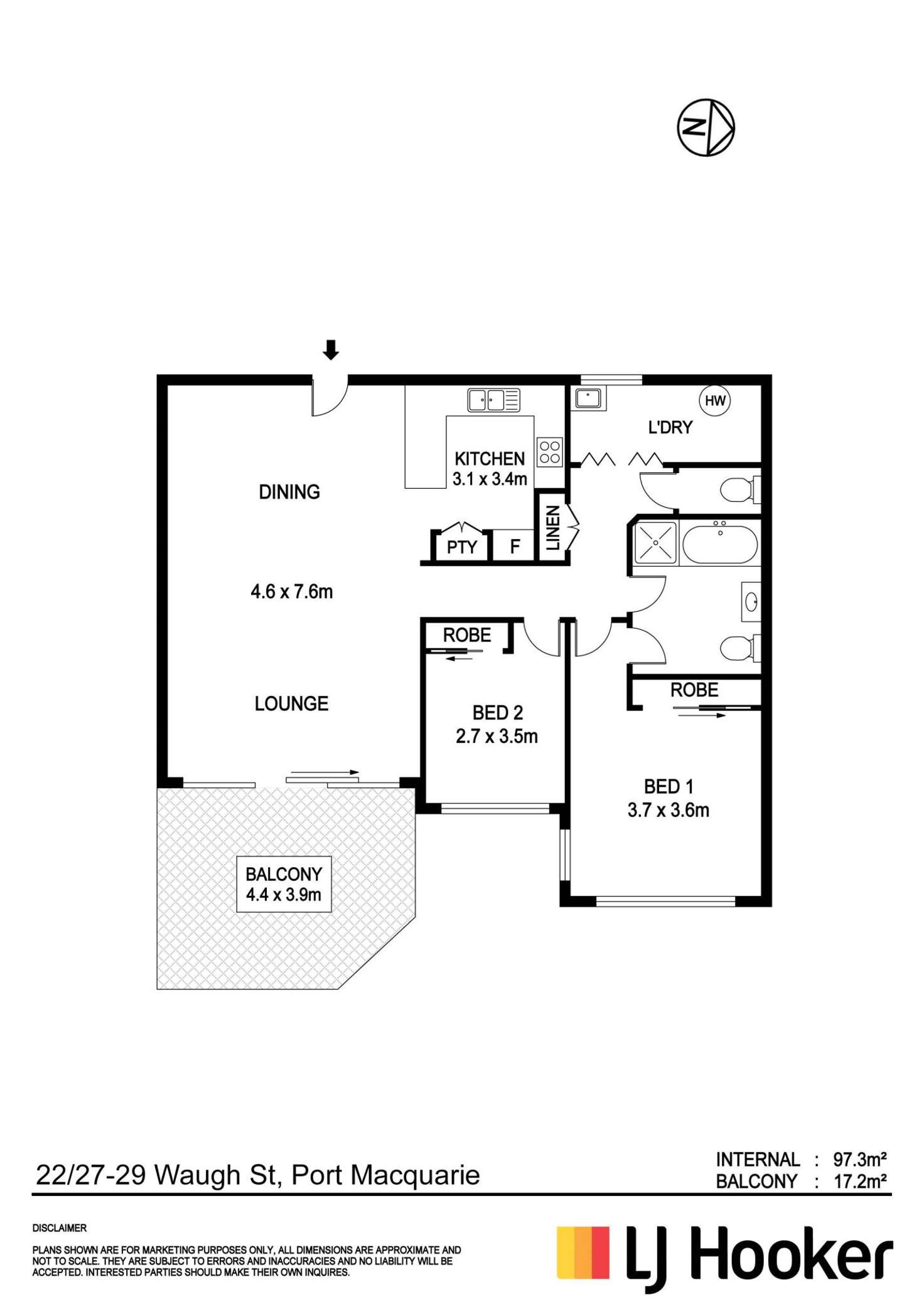 Floorplan of Homely apartment listing, 22/27-29 Waugh Street, Port Macquarie NSW 2444