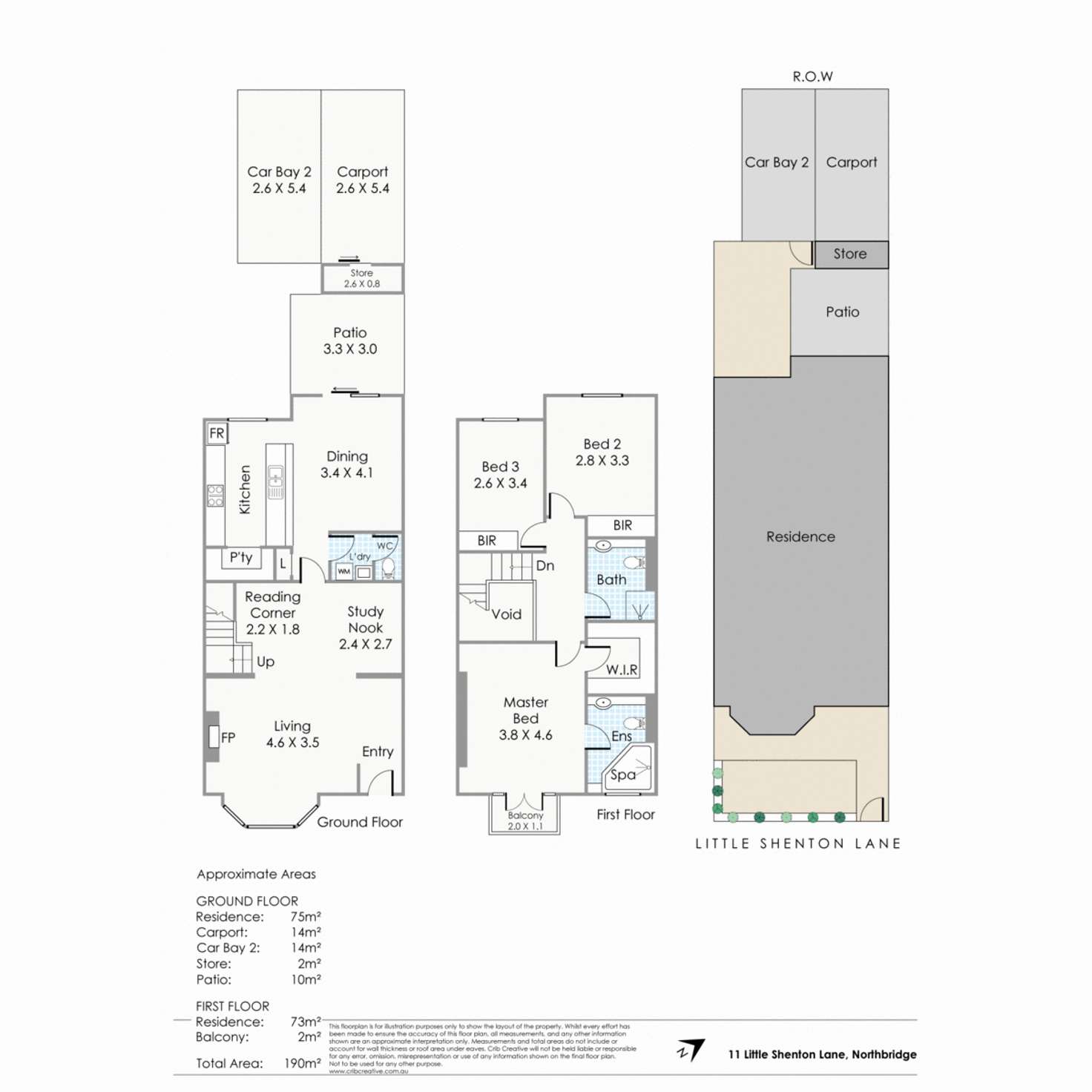 Floorplan of Homely townhouse listing, 11 Little Shenton Lane, Northbridge WA 6003