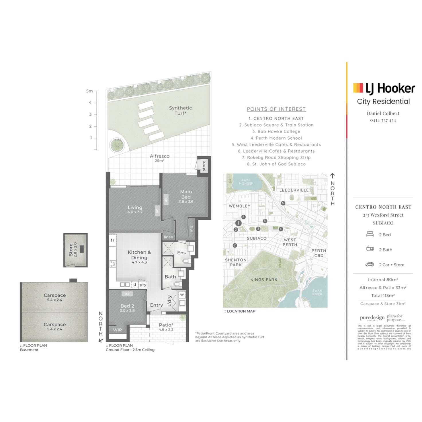 Floorplan of Homely apartment listing, 2/3 Wexford Street, Subiaco WA 6008
